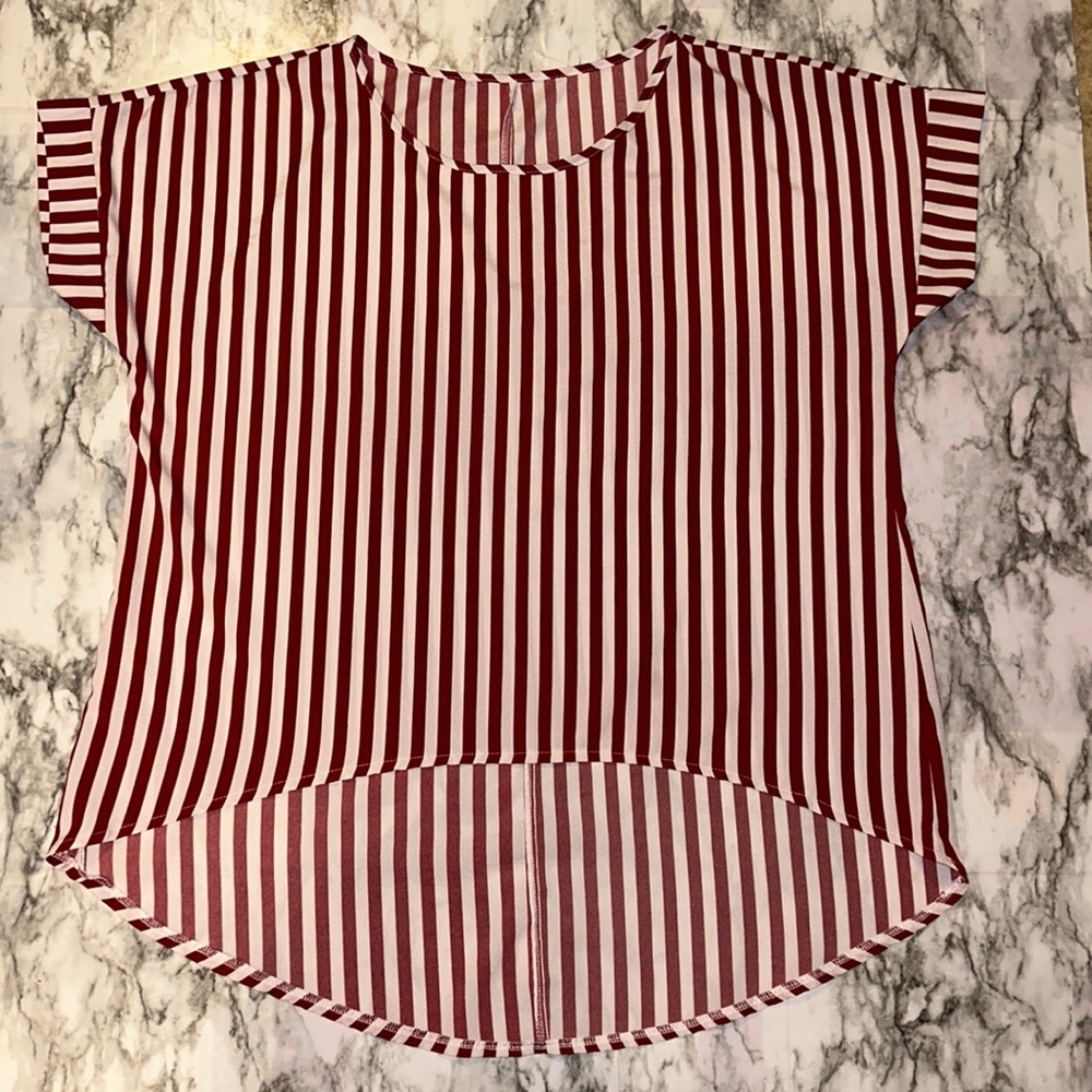 2 XL Shein Curve Size 2XL Red & White Stripes Blouse